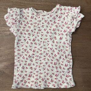 Zara Floral Ruffle Sleeve Kids Top Size 2-3